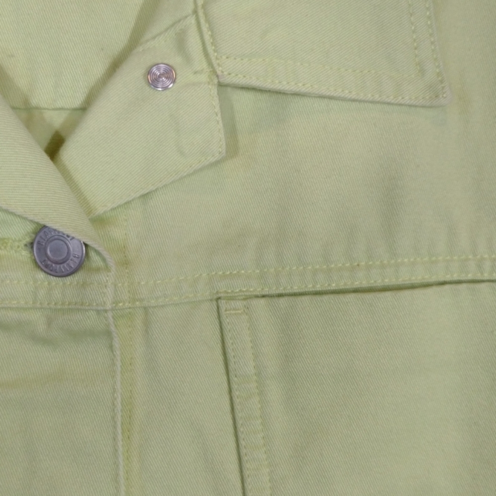 Bill Blass lime green denim jeans jacket XL - Picture 2 of 7